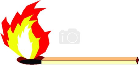 Illustration for Burning match stick   vector illustration - Royalty Free Image