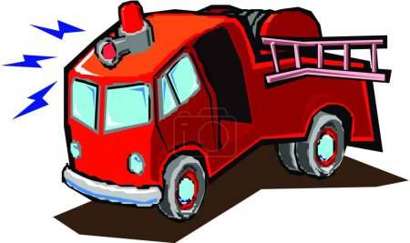 Illustration for Fire engine, graphic vector illustration - Royalty Free Image