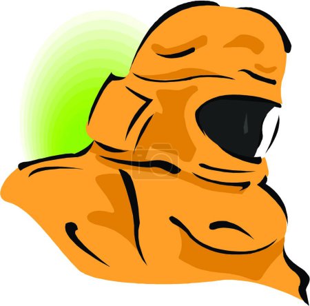 Ilustración de Casco protector, ilustración vectorial de color - Imagen libre de derechos