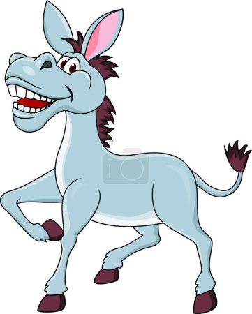 Illustration for Smiling donkey cartoon vector illustration - Royalty Free Image
