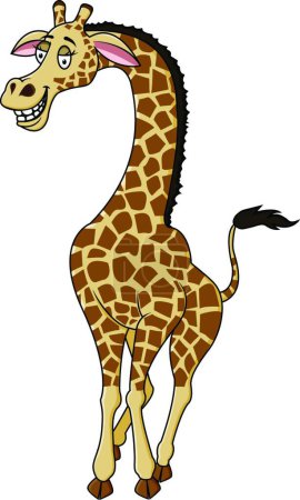Illustration for Funny giraffe cartoon icon for web, vector illustration - Royalty Free Image