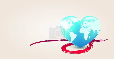 Photo for Earth heart  vector illustration - Royalty Free Image