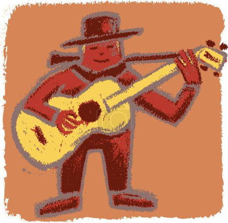 Illustration for Rude bluesman, graphic vector illustration - Royalty Free Image