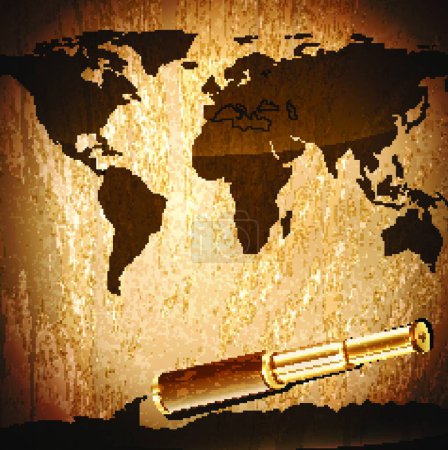 Téléchargez les illustrations : Fond de voyage avec carte du monde - en licence libre de droit