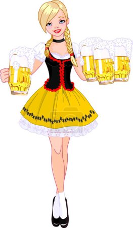 Illustration for Oktoberfest girl vector illustration - Royalty Free Image