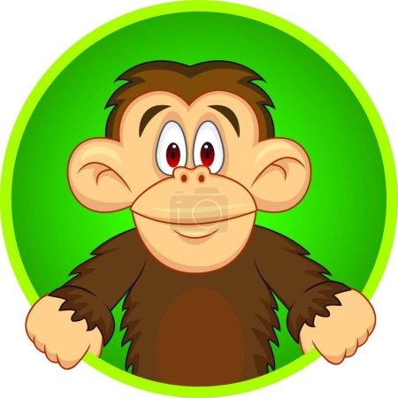 Téléchargez les illustrations : Illustration vectorielle en carton chimpanzé - en licence libre de droit
