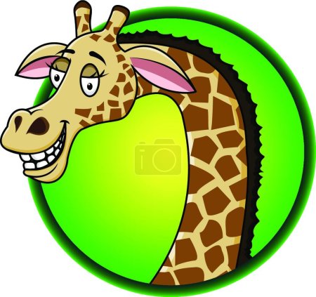 Ilustración de Icono de dibujos animados de jirafa para la web, ilustración de vectores - Imagen libre de derechos