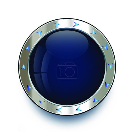 Illustration for Silver metal designed creative button - Royalty Free Image