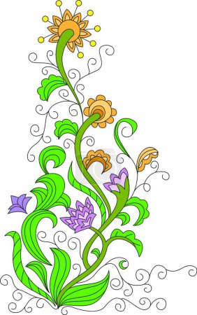 Ilustración de Ilustración vectorial diseño floral - Imagen libre de derechos