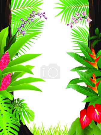 Illustration for Tropical forest background, vector illustration - Royalty Free Image