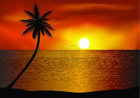 Illustration for Tropical Beach Banner, vector illustration - Royalty Free Image