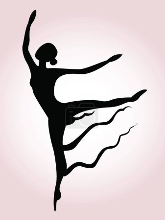 Illustration for Ballet art silhouette vector illustration - Royalty Free Image