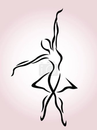 Illustration for Ballet art silhouette vector illustration - Royalty Free Image