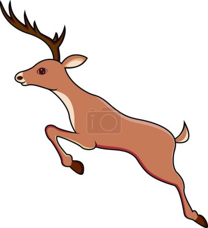 Illustration for Deer jumping vector illustration - Royalty Free Image