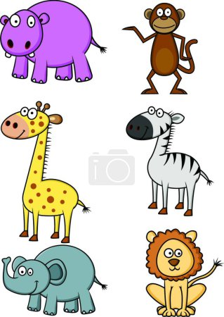 Ilustración de Animal doodle set moderno vector ilustración - Imagen libre de derechos
