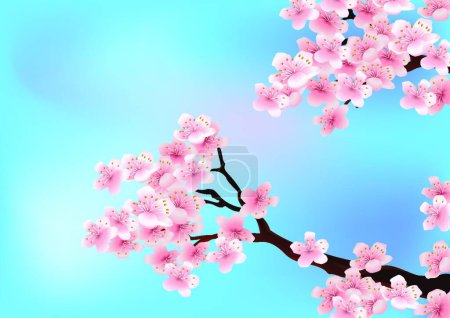 Illustration for Cherry tree blossom, graphic vector illustration - Royalty Free Image