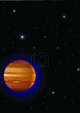 Illustration for Jupiter, cosmos   vector illustration - Royalty Free Image