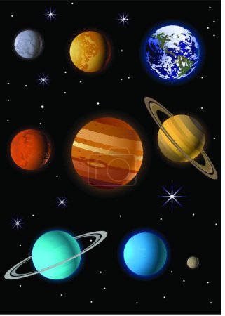 Ilustración de Sistema solar moderno vector ilustración - Imagen libre de derechos