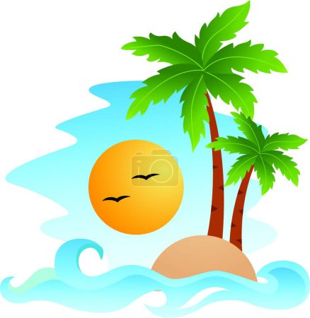 Illustration for Tropical island vector illustration - Royalty Free Image