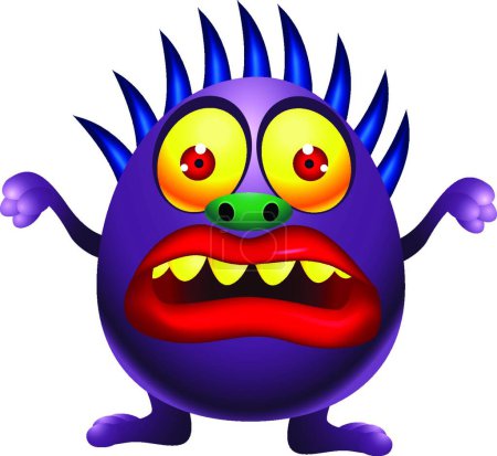 Ilustración de Monstruo púrpura ilustración vector de dibujos animados - Imagen libre de derechos
