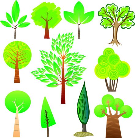Ilustración de Muestras de árboles, ilustración vectorial gráfica - Imagen libre de derechos
