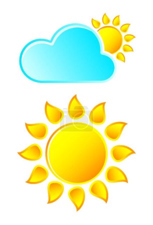 Téléchargez les illustrations : Set d'icônes météo, illustration vectorielle moderne - en licence libre de droit