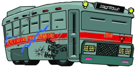 Téléchargez les illustrations : Bus moderne, illustration vectorielle graphique - en licence libre de droit