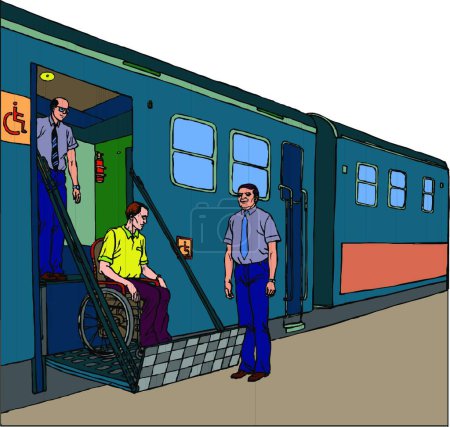 Téléchargez les illustrations : Illustration vectorielle de gare ferroviaire - en licence libre de droit