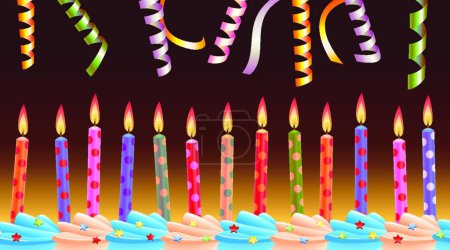 Téléchargez les illustrations : Illustration de vecteur de bougies d'anniversaire - en licence libre de droit