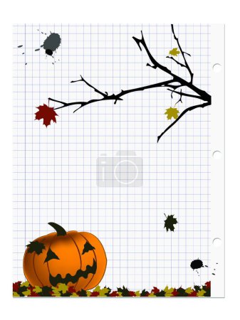 Téléchargez les illustrations : Carte Halloween, illustration vectorielle colorée - en licence libre de droit