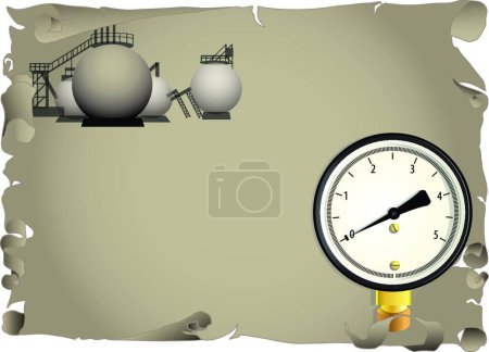 Illustration for Gas processing industry, graphic vector illustration - Royalty Free Image