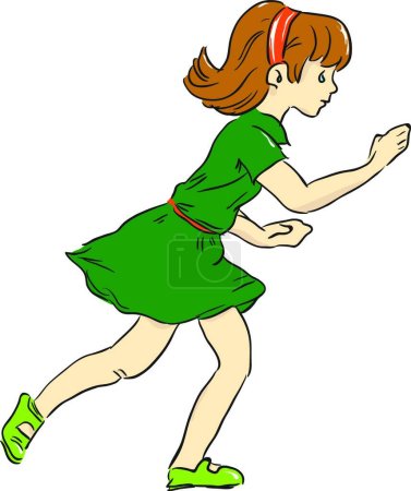 Illustration for Running gir vector illustration - Royalty Free Image