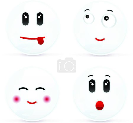 Illustration for Set Of Smiles, vector illustration - Royalty Free Image
