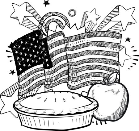 Téléchargez les illustrations : Illustration vectorielle de tarte aux pommes américaine - en licence libre de droit