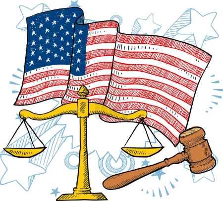 Téléchargez les illustrations : Illustration vectorielle de justice américaine - en licence libre de droit