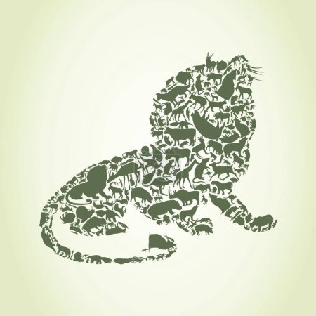 Téléchargez les illustrations : Lion, illustration vectorielle colorée - en licence libre de droit