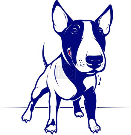 Téléchargez les illustrations : Illustration vectorielle Bull terrier - en licence libre de droit