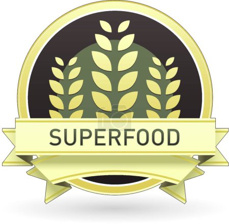 Ilustración de Súper alimento etiqueta vector ilustración - Imagen libre de derechos