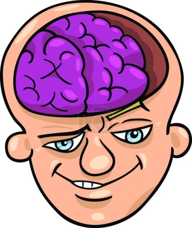 Illustration for Brainy man cartoon vector illustration - Royalty Free Image