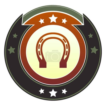 Illustration for Horseshoe imperial button vector illustration - Royalty Free Image