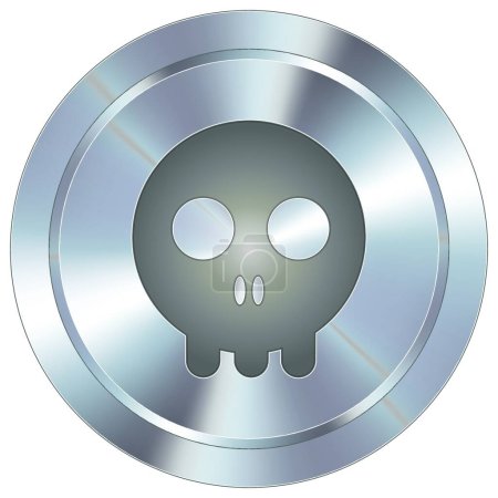 Illustration for Skull industrial button vector illustration - Royalty Free Image