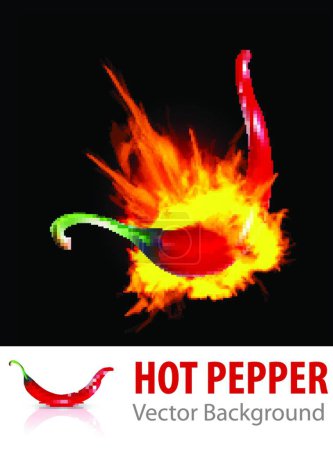 Ilustración de Burning Chili Pepper vector ilustración - Imagen libre de derechos