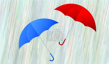 Photo for Umbrellas for two, graphic vector illustration - Royalty Free Image