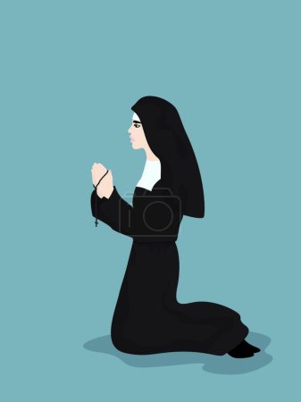 Téléchargez les illustrations : Illustration vectorielle religieuse en prière - en licence libre de droit