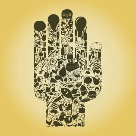 Illustration for Hand food modern vector illustration - Royalty Free Image