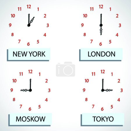 Illustration for Time zone hours  vector illustration - Royalty Free Image