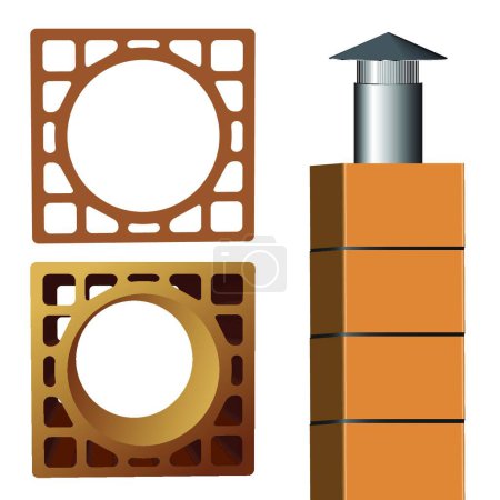 Illustration for Chimney brick, graphic vector illustration - Royalty Free Image