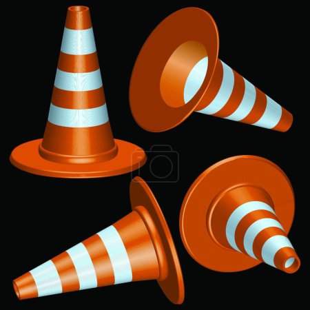 Illustration for Traffic cones, graphic vector illustration - Royalty Free Image