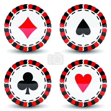 Téléchargez les illustrations : Casino puces illustration vectorielle - en licence libre de droit
