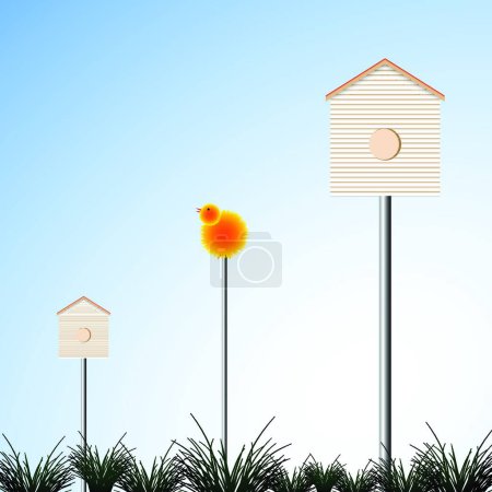 Illustration for Bird houses modern vector illustration - Royalty Free Image